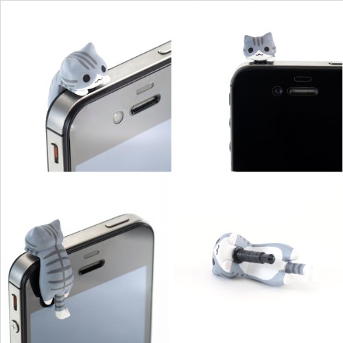 Twitter発にゃんこ型イヤホンジャックカバー(ぶらさがり)