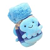 Tonsee 女の子 男の子 可愛い 指なし 手袋 子供用 暖かい 手袋 大人気 グローブ (ブルー)