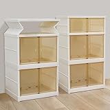 HiKiNS コンテナ ボックス 折り畳み 収納ボックス 収納ケース 折りコン 3秒で組立られる 両扉 キャスター付き