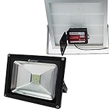 実用新案登録 GOODGOODS LED 充電式 ガーデンライト ソーラー 20W 昼光色 防水 屋外 投光器 電池交換対応式 光センサー付き 【一年保証】 TYH-25T