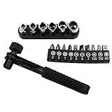 17PCS /セット ミニ 1/4インチドライブヘッドミニラチェットレンチドライバービットとソケット,