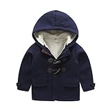 AiGo 子供服 キッズ ジャケット 防寒 アウター コート 冬着 綿服 キッズ 女の子 男の子 保温 無地 カジュアル 可愛い　厚手 暖かい 防寒 フード付き (120cm, ネービー) [並行輸入