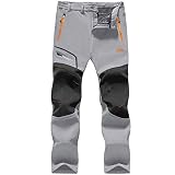 [MAGCOMSEN] ズボン メンズ ストレッチ 登山ズボン 防寒 裏起毛パンツ 防風 ゴルフ 釣りズボン 撥水 ミリタリー ゆったり 冬用 厚手 ロングパンツ ライトグレー L