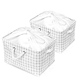 長方形 2個組 綿麻 ランドリーバスケット 幅38*奥行き27*高さ22cm 容量22L 北欧風絵柄 巾着 バスケット ランドリーバッグ ランドリーバスケット 洗濯かご かご バスケット 小物入れ 収納かご 脱衣かご 衣類・玩具・雑物