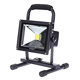 Lixada LED投光器 充電式 10W/20W ポータブル投光器 看板灯 （4400リチウム電池内蔵、車の充電器同梱）高効率　防水仕様IP66 セキュリティランプ 灯光器 釣り キャンプ アウトド
