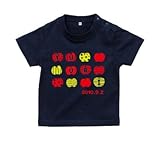 BabyChips りんごコロコロ(名入れ半袖ベビーTシャツ) 80 ネイビー