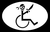 【全16色】車椅子マーク/車イス　サイン/カー ステッカー/Car/スカル/ドクロ/車用/シール/ Vinyl/Decal /バイナル/デカール/-3A (白) [並行輸入品]