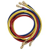 Dolity 3本入り　60 インチ　HVAC 　1/4インチ　SAE 600PSI 　充電ホース　HVAC空調　R410a　R134 アダプター　セット