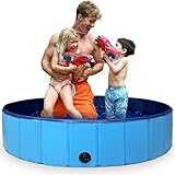 子供用プール 犬用プール 水遊び 160*30cm 夏グッズ バスグッズ お風呂 水遊び 猫用浴槽 折り畳み式 収納便利 水抜き栓付き 小型犬 中型犬 大型犬適用