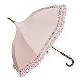 100％完全遮光 99％ではダメなんです! 【Rose Blanc】 日傘 晴雨兼用 UVカット 1級遮光 撥水 ブランド おしゃれ レディース かわいい 母の日 パゴダサイズ 50cm ダブルフリル 7f2 (ピンク)