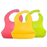 ベビー 赤ちゃん スタイ ビブ 食事用 エプロン 前かけ よだれかけ ソフト おおきな 受け皿 ポケット付 袖なし 水洗い可 シリコン 男の子 女の子 キッズ 5段階 サイズ調整 持ち運び 清潔 セッ