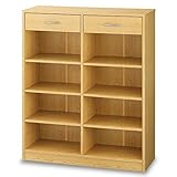 引出し付き 本棚 マガジンラック 収納 ラック 棚 シェルフ 書棚 書庫 CDラック DVDラック ナチュラル