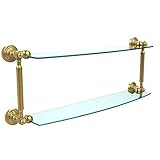 Allied Brass WP-34/24-ORB 24' x 5' Double Glass Shelf Polished Nickel [並行輸入品]
