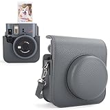 kinokoo mini 41 ケース Instax Mini 41 ケース インスタントMini 41 PUレザーカバー Mini 41レトロPUレザー カメラケース Fuji Instax Mini 41用 写真ポケット付き 調節可能なショルダーストラップ付き ファッションカメラケース（グレー）