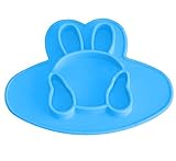 Quner ランチョンマット シリコン ランチョンマット 子供用 お食事マット シリコン ランチプレート 子供 お食事マット ランチプレート 赤ちゃん 食事　食欲 促進　練習　好奇心　創造力 (ブルー