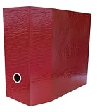 Aurora GB PROformance II Storage Binder 5 Inch D-Ring 8 1/2 x 11 Inch Size Red Croc Embossed Eco-Fri