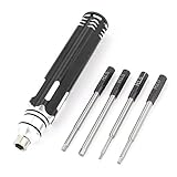 uxcell　六角ドライバーセット　六角ビット　4in1　ノンスリップのハンドル　ブラック　H1.5 H2.0 H2.5 H3.0