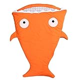 MyMei　 ベビーおくるみ　赤ちゃん　寝袋　新生児　 ベビー　おくるみ　 ブランケット　 布団　8色　お出かけ用品　寒さ対策　出産祝い　かわいい　シャーク形 　魚　サメちゃん (オレンジ)