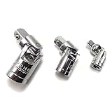 3ピースクロームバナジウム鋼ユニバーサルジョイントセット1/4 "3/8" 1/2 "ラチェット角度延長関節バーソケットアダプタ用レンチツール