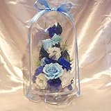 ドーム入りアレンジ-萌-blue青いバラ プリザーブドフラワー