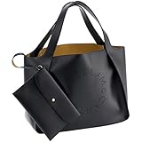 Stella McCartney(ステラマッカートニー) レザー ロゴバッグ トートバッグ ポーチ付き トートバッグ 502793 W8542 1000 [並行輸入品]