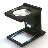 便利 倍率6倍 LEDライト付きリネンテスター/デスクルーペ