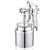 NUZAMAS エアー スプレー ガン 吸上式 口径 1.5 mm タンク 容量 400 cc カップ