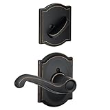 Schlage Lock Company F59FLA716CAMRH Flair Right Handed Interior Pack Lever Set with Single Cy, Aged 