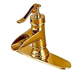 Rozin Bathroom Single Lever Waterall Spout Basin Faucet Mixer Tap with Holes Deck Plate [並行輸入品]