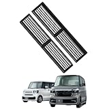 Alysianov ホンダ 新型 N-BOX N-BOXカスタム適用 JF5 JF6 フロントグリルガーニッシュ グリルトリム 外装カスタムパーツ ガード (光沢無しブラック，グリル下部2個)