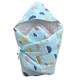 ange select ベビー おくるみ 天然 コットン スリーパー 布団 90×90 新生児 キッズ ブランケット (クラウド(ブルー))