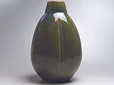 【Ｂ級品】黒緑釉うり型花瓶(高さ２１１)