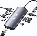 ABLEWE USB Cハブイーサネット マルチポート USB C - HDMIハブ 8イン1 4K@60Hz USBCアダプター 1000Mbps 100W PD 3USB 3.0ポート ドッキングステーション MacBook、タブレット、電話、Type Cデバイスに対応