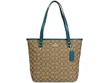 (コーチ) COACH シグネチャー ジップ トップ レディーストートバッグ カーキ×アトランティック F55364 アウトレット品 並行輸入品 [並行輸入品]