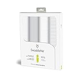 SwaddleMe Premium Muslin Blankets 4-PK, Grey Stripes Dots (OS) by SwaddleMe [並行輸入品]