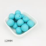 Mamimami Home シリコーン製 安全歯固め ビーズ 12MM 授乳看護用 ネックレス おしゃぶりチェーン 幼児 噛がため玩具 新生児贈り物 DIY用 円形 アクセサリー 17色選択可能 50