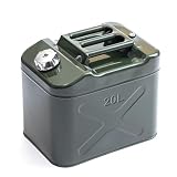 GOATRIP ガソリン携行缶 10L/15L/20L/25L/30L/35L/40L 燃料タンク ポリタンク フューエルカンプロ 車用緊急対応用品/応急用品/防災用品/アウトドア/旅行 亜鉛メッキ鋼板 縦型 緑 給油ノズル付き ガソリン缶 ガソリンタンク 燃料缶 (20L(1mm))