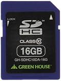 グリーンハウス 消えたデータを無料で復元 データ復元サービス付きSDHCカード 16GB GH-SDHC10DA-16G