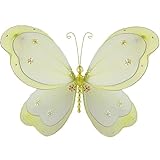 The Butterfly Grove Chloe Butterfly Decoration 3D Hanging Mesh Nylon Layered Decor, Yellow Daffodil,