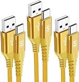 USB Type C ケーブル【1m+2m+3m/3本セット】Sweguard USB-C & USB-A 3.1A USB C ケーブル急速充電 タイプc 充電 iPhone16/iPhone 15 Pro MAX, iPad Pro,Samsung Galaxy S25/S24/S23/S22,Sony,Xiaomi,Huawei,Pixe,usb type c機種対応(イェロー)