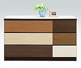 【日本製】北欧風 120cm幅 3段ローチェスト 完成品