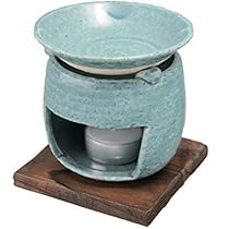 青磁　茶香炉　手作り 楽天市場】青磁釉掛分茶香炉 ちゃこうろ ロウソク付き 敷板付き