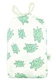 Fitted Crib Sheet in GOTS-Certified Soft Organic Cotton for Baby or Toddler, Turtle Print (Green) by