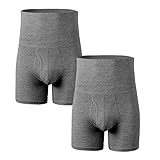 【MOMONGA】腹巻ボクサー 2枚組 2枚セット 腹巻 ボクサー 防寒 冷え防止 メンズ 前開き j1-23 (グレー, 4XL)