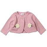 《H28年秋冬物》(日本製) Pample Mousse(パンプルムース) A/Cダブルフェイス花モチーフ付きボレロ 95cm/PK NO.DP-63204