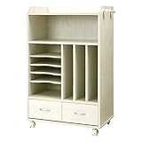 収納ラック キャスター付 木製 リビング収納 引き出し ランドセルラック 本棚 棚 幅60cm ホワイト B