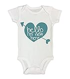 Cute新生児Baby Onesie " Hello I ' m New Here " RB Clothing Co カラー: ホワイト