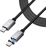 USB-C TO USB-Cケーブル マグネット充電ケーブル 2M【100W/5A急速充電 PD対応】 片側が磁石式USB-Type-C端子 丈夫なメッシュタイプ MacBok/Nintendo Switch/4k TV/Xperia/XZ/Galaxy/Note 8/Matebook/Nexus 5XなどType-C機器に対応