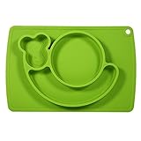 Snail Silicone Baby Placemat - Square - Green [並行輸入品]