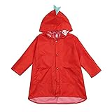 B Blesiya 全2色４サイズ　子供用　キッズ　恐竜の形　レインコート　レインウェア　雨具　通園　通学 - 赤, XXL